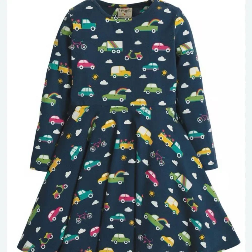 Frugi Transportation Theme Twirl Dress Sz 5-6